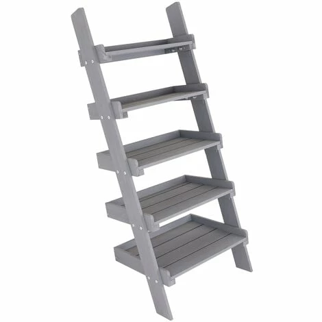 Charles Bentley FSC Slim Wooden Ladder Planter - Grey Tall 5 Shelves Charles Bentley FSC Slim Wooden Ladder Planter - Grey Tall 5 Shelves -CHARLES BENTLEY Shop 41377973 1