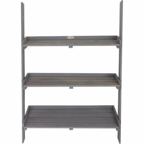 Charles Bentley FSC Wide Wooden Ladder Planter - Grey 3 Shelves Charles Bentley FSC Wide Wooden Ladder Planter - Grey 3 Shelves -CHARLES BENTLEY Shop 41377974 2