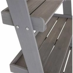 Charles Bentley FSC Wide Wooden Ladder Planter - Grey 3 Shelves 4 Charles Bentley FSC Wide Wooden Ladder Planter - Grey 3 Shelves -CHARLES BENTLEY Shop 41377974 3
