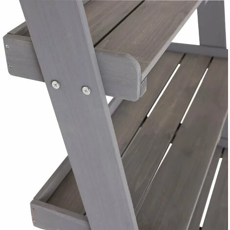 Charles Bentley FSC Wide Wooden Ladder Planter - Grey 3 Shelves Charles Bentley FSC Wide Wooden Ladder Planter - Grey 3 Shelves -CHARLES BENTLEY Shop 41377974 3