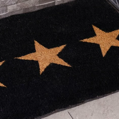 Charles Bentley 35" Black Triple Star Coir Door Mat Large Heavy Duty 60x90cm Charles Bentley 35" Black Triple Star Coir Door Mat Large Heavy Duty 60x90cm -CHARLES BENTLEY Shop 42268025 4