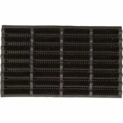 Charles Bentley 29.5" Black Coir And Rubber Boot Scraper Door Mat 45x75cm