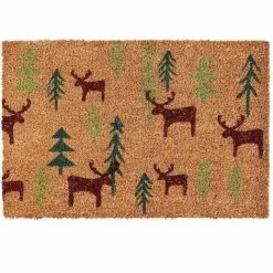 Charles Bentley Forest Coir Door Mat 24" Christmas Tree Red And Green 40x60cm