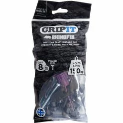 CHARLES BENTLEY Gripit Rhinofix Plasterboard Fixing Kit - 8 Pack (Purple) Stud Wall Anchor