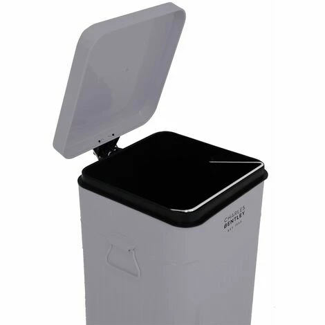 Charles Bentley 30L Steel Square Retro Kitchen Pedal Waste Bin Grey Charles Bentley 30L Steel Square Retro Kitchen Pedal Waste Bin Grey -CHARLES BENTLEY Shop 5703791 3