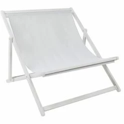Charles Bentley FSC Certified Eucalyptus White Washed Double Deck Chair Grey