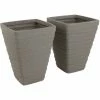 Charles Bentley Pair Of Tall Trojan Square Granite Planters (Dia. 40cm) Pots 2 Charles Bentley Pair Of Tall Trojan Square Granite Planters (Dia. 40cm) Pots -CHARLES BENTLEY Shop 59234255 1