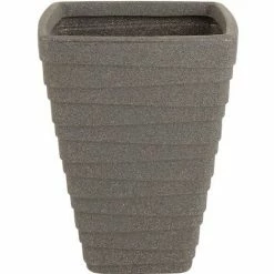 Charles Bentley Pair Of Tall Trojan Square Granite Planters (Dia. 40cm) Pots -CHARLES BENTLEY Shop 59234255 3