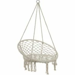 Charles Bentley Cotton Woven Hanging Swing Chair / Hammock In Beige 5 Charles Bentley Cotton Woven Hanging Swing Chair / Hammock In Beige -CHARLES BENTLEY Shop 59470706 4