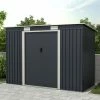 Charles Bentley Metal Galvanised Steel Shed 8.6ft X 4ft