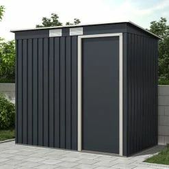 Charles Bentley Metal Galvanised Steel Shed 6.6ft X 4ft