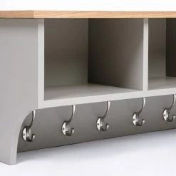 CHARLES BENTLEY Charnwood Floating Storage Shelf With Metal Hooks And Three Storage Cubbies 4 CHARLES BENTLEY Charnwood Floating Storage Shelf With Metal Hooks And Three Storage Cubbies -CHARLES BENTLEY Shop 71338399 3