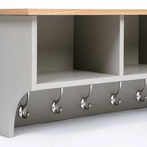 CHARLES BENTLEY Charnwood Floating Storage Shelf with Metal Hooks and Three Storage Cubbies CHARLES BENTLEY Charnwood Floating Storage Shelf With Metal Hooks And Three Storage Cubbies -CHARLES BENTLEY Shop 71338399 3