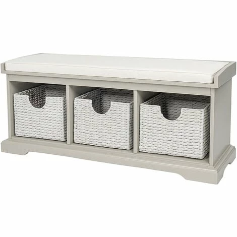 CHARLES BENTLEY Charnwood Hallway Bench with Three Removable Storage Baskets and Removable Seat CHARLES BENTLEY Charnwood Hallway Bench With Three Removable Storage Baskets And Removable Seat -CHARLES BENTLEY Shop 71338430 2