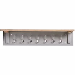 CHARLES BENTLEY Charnwood Floating Shelf With Steel Metal Hooks 4kg Mountable And Painted Grey