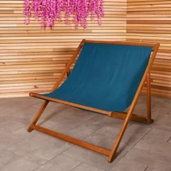 Charles Bentley FSC Eucalyptus Wooden Double Deck Chair For Outdoors And Garden -CHARLES BENTLEY Shop 7432005 2