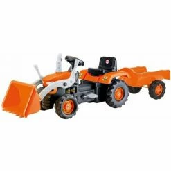 CHARLES BENTLEY Dolu Children's Toys Ride On Digger With Trailer Orange